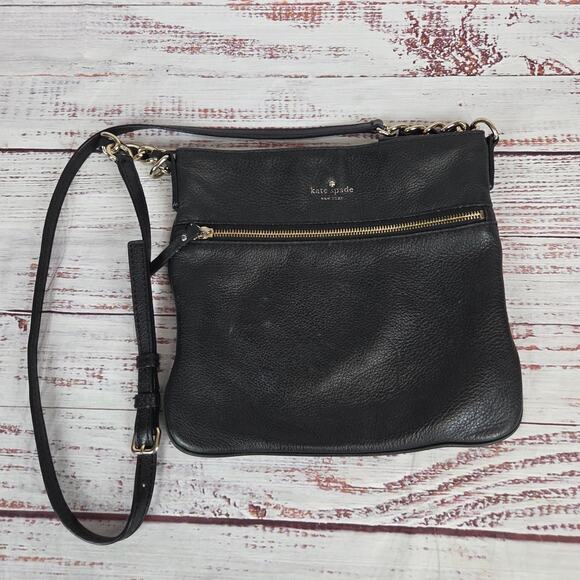 Kate Spade Jackson Street Melisse Handbag Black Leather Crossbody Purse Timeless - Picture 4 of 16